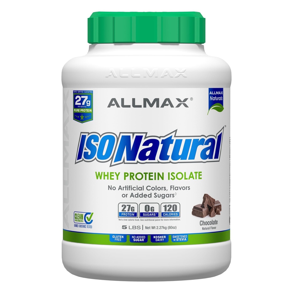 ALLMAX ISONATURAL Syrovátkový proteinový izolát, čokoláda - 5 lb - 27 gramů proteinu per Scoop - nulový tuk & cukr - 99% laktóza zdarma - s prebiotiky - Žádné umělé aroma - přibližně 73 Služeb