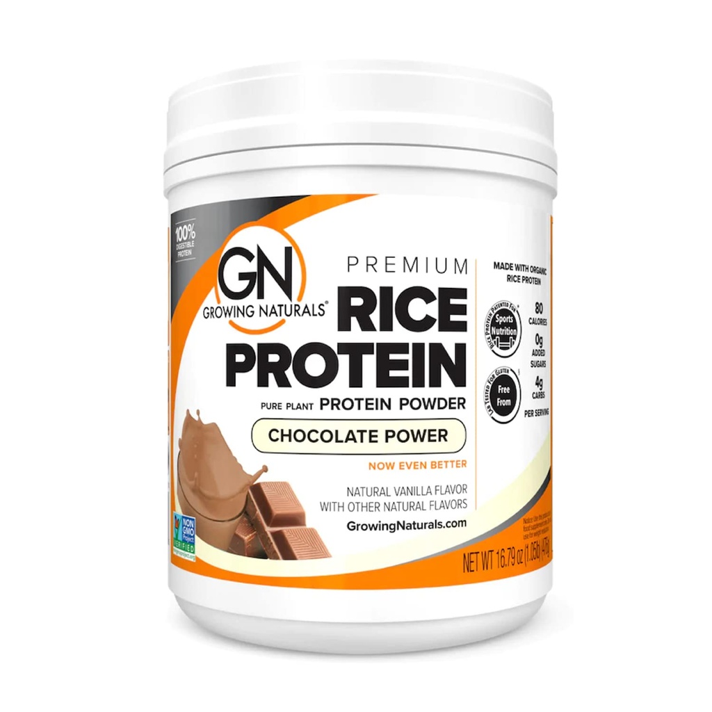 Rostoucí Naturals Organic Premium Rice Protein Powder, Chocolate Power, Non- GMO, Vegan, 16.8 Ounce