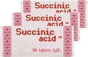 3 x Succinic Acid Amber Acid 80 tablet - celkem 240 tablet