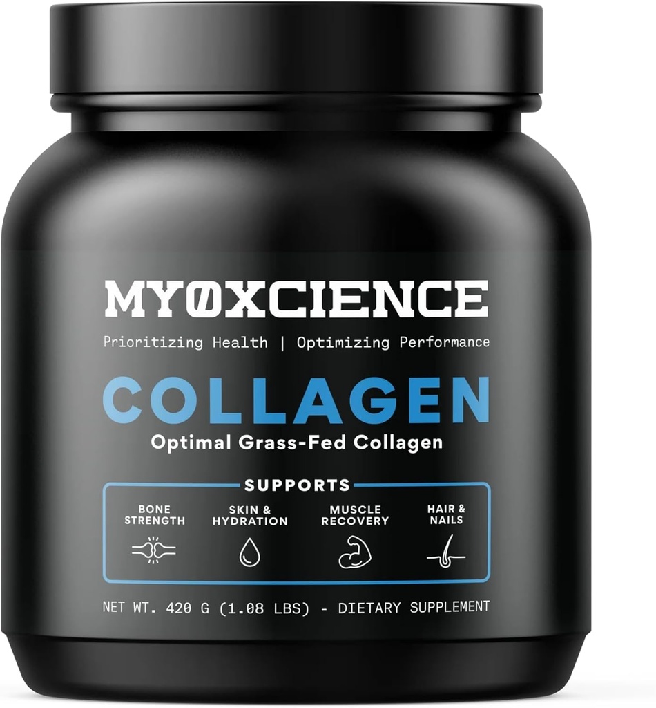 MYOXCIENCE Optimální Grass- Fed Kolagen prášek 124; hovězí kolagen Peptidy 124; Podporuje kolagen výroba, společné zdraví, pokožka elasticita, a další (30 Služeb)