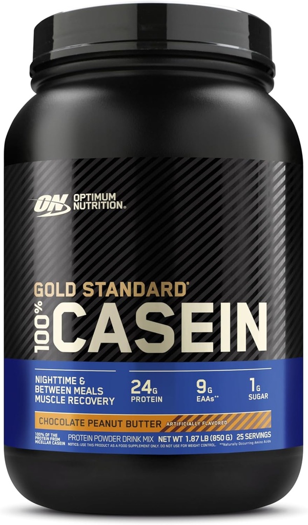 Optimum Nutrition Gold Standard 100% Micelar Kasein Protein Powder, Pomalé trávení, Pomáhá udržet vás plný, přes noc Muscle Recovery, Čokoládové arašídové máslo, 1.87 Pound (Balení květen Vary)