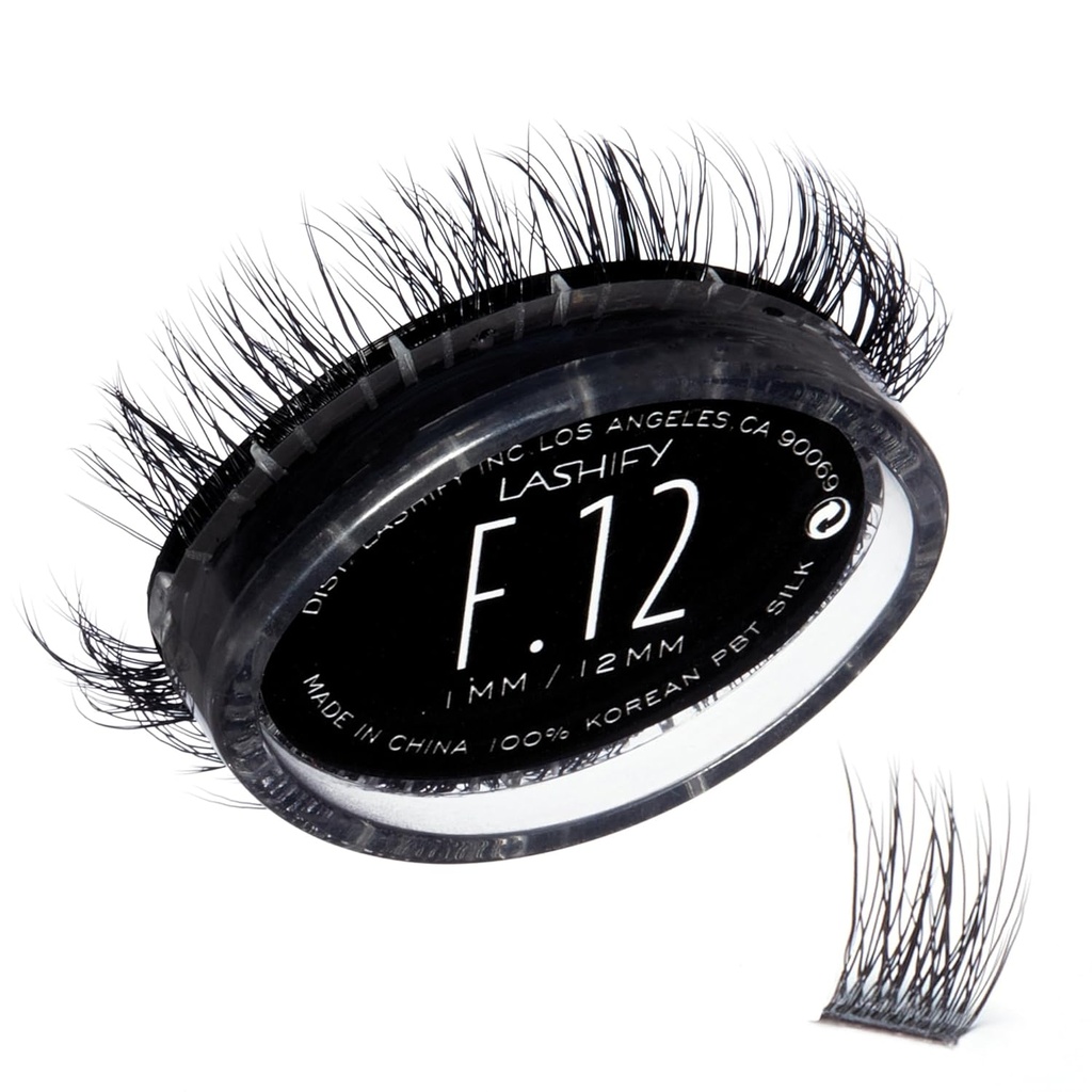 Lashify Fluffy 12mm Gossamer Eylash Extensions Refill, Black, Easy DIY False řasy Přidat plnost a rozměr