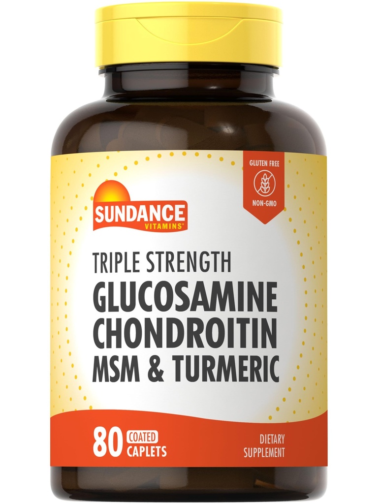 Sundance Glucosamine Chondroitin s MSM a kurkuma 124; 80 Kaplety 124; Triple Strength Formule 124; Non- GMO a gluten zdarma