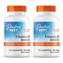 Doctor 's Best, (2 balení) Vitamin D3, 125 mcg (5000 IU), 360 Softgels