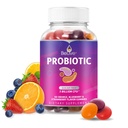 BeLive Probiotické gumy - Probiotika s 5 miliardami CFU pro trávicí zdraví, muži, ženy a děti - pro imunitní podporu, cukr zdarma & Vegan 124; 60 Ct - borůvka, jahoda & oranžová