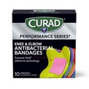 CURAD Performance Series IRONMAN Antibakteriální obvazy, Extreme Hold Adhesive Technology, Knee & Elbow 3 palce x 3 palce, 10 Hrabě, Ideální pro kusy, škrabky, sportovní, a aktivní životní styl