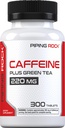 Piping Rock Caffeine Pills 220mg PHARMAN124; 300 Tablet PHARMAN124; dodatek s Green Tea Extract PHARMAN124; Vegetarian, Non- GMO, gluten zdarma