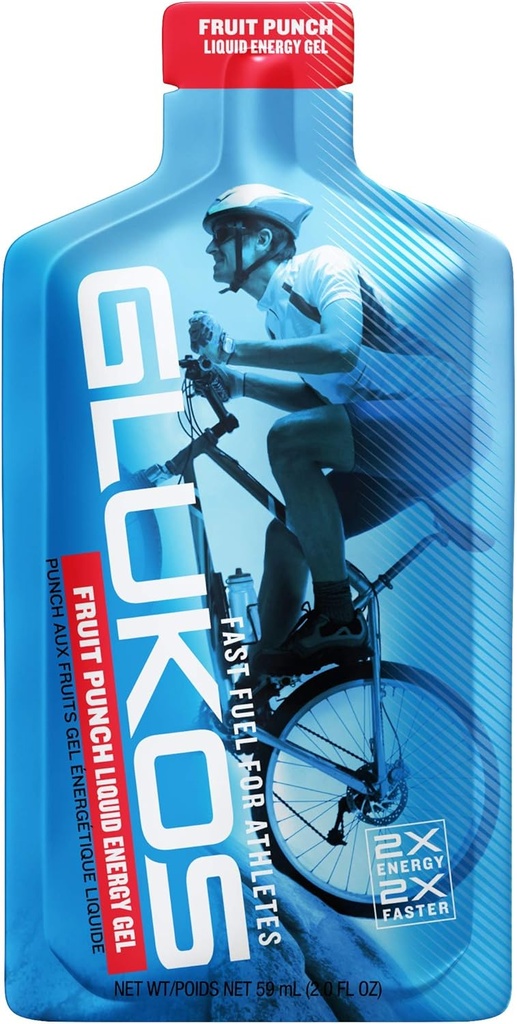 Glukos Energetické gely pro běžce 2oz Packets, Běžící gely s elektrolyty, Tray 12 Počet