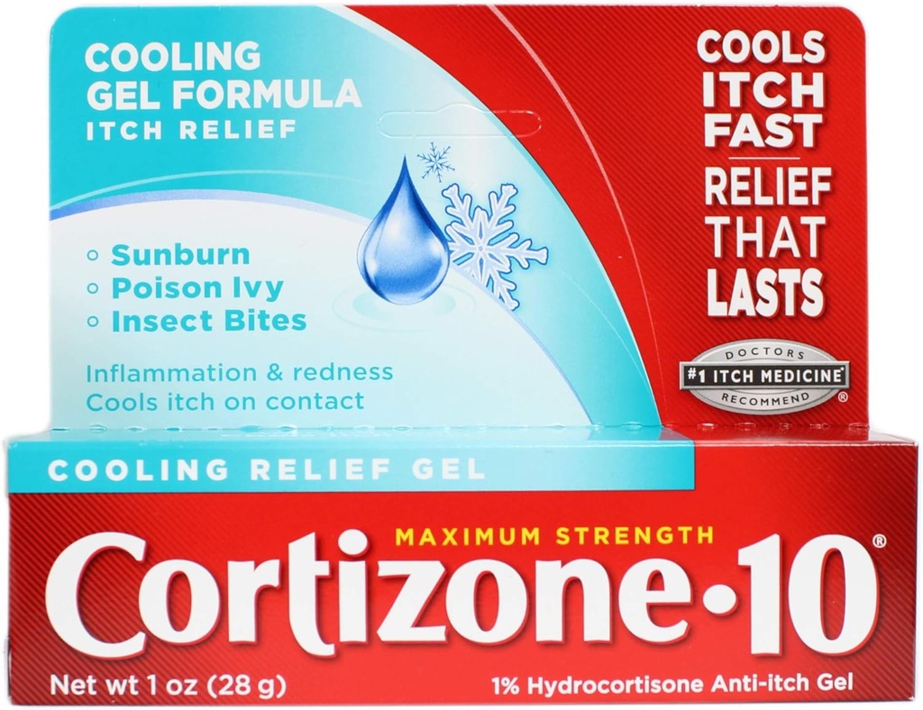 Kortizone- 10 Chlazení Relief Anti- Itch Gel 1 oz