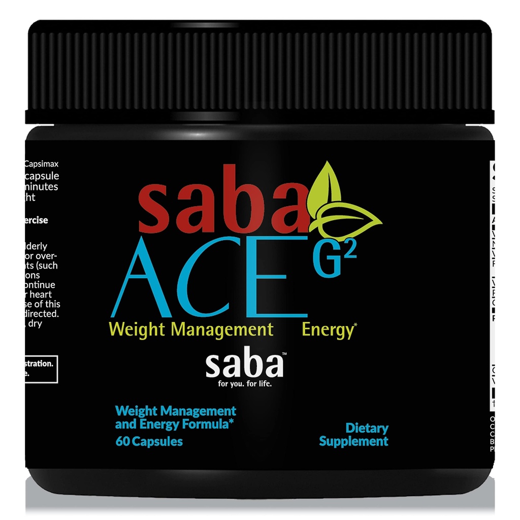 Saba ACE G2- termogenní energie Burn, Pre Workout, Metabolismus, Zaměření, Koncentrace, s Capsimax, CarnoSyn, BioPerine, Zelený čaj Leaf Extract, pro muže a ženy - 60 Kapsle