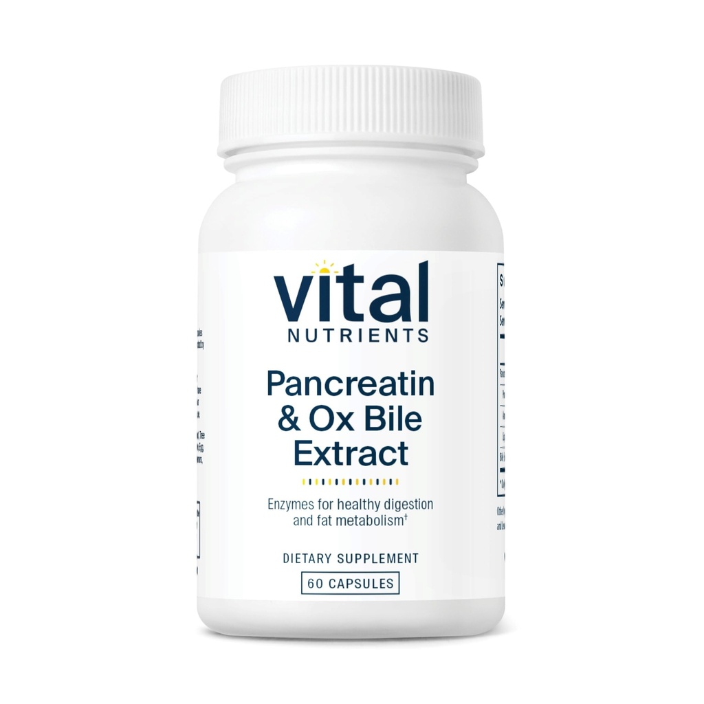 Vital Nutrients Pancreatin & Ox Bile Extract 500mg Př