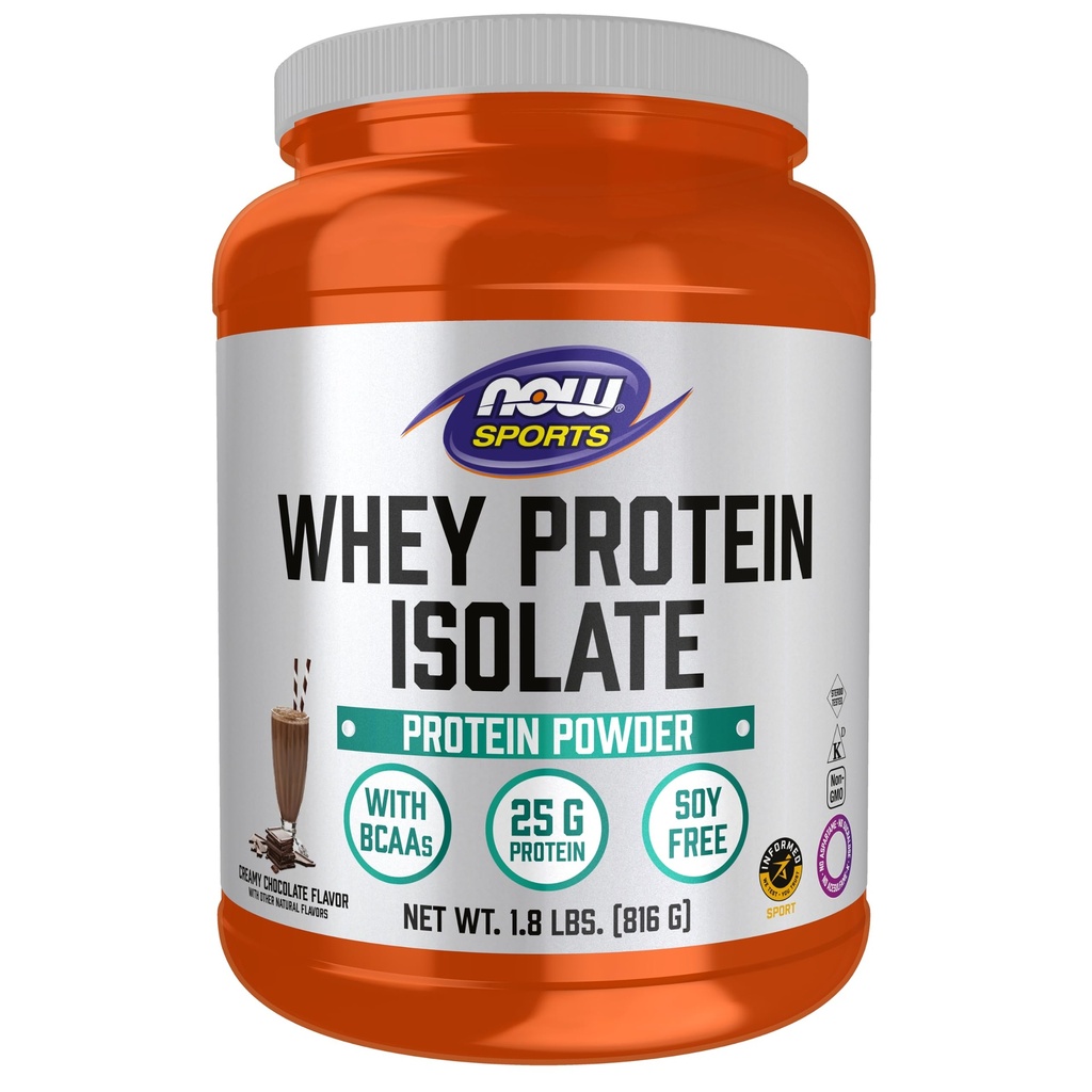 Nyní Foods Sports Nutrition, Syrovátkový protein izolát, 25 g s BCAA, krémová čokoláda prášek, 1,8-libra
