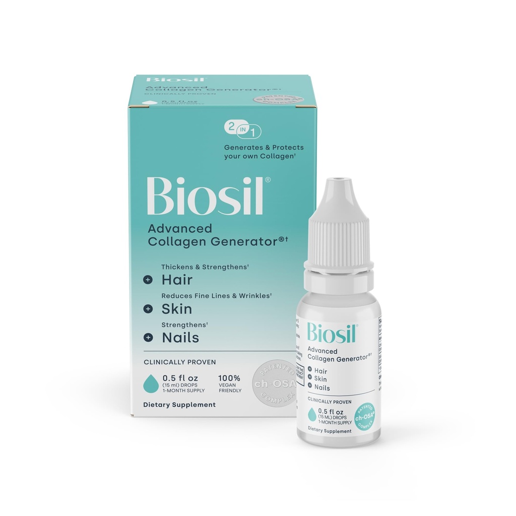 Biosil Collagen Booster Doplněk - 0.5 fl oz Drops - patentovaný ch- OSA Activator pro pleť, vlasy, nehty a spony - Podporuje přírodní výrobu - 30denní dodávky