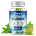 L- Theanine Gummies 400mg, Žvýkací Theanine Dodatek pro dospělé a děti 4 +, Přírodní stres Relief, zzZ & Focus Dodatek, Vegan, Nízký cukr, Non- Drowsy, Lemon Flavor, 60 Žvýkací materiály
