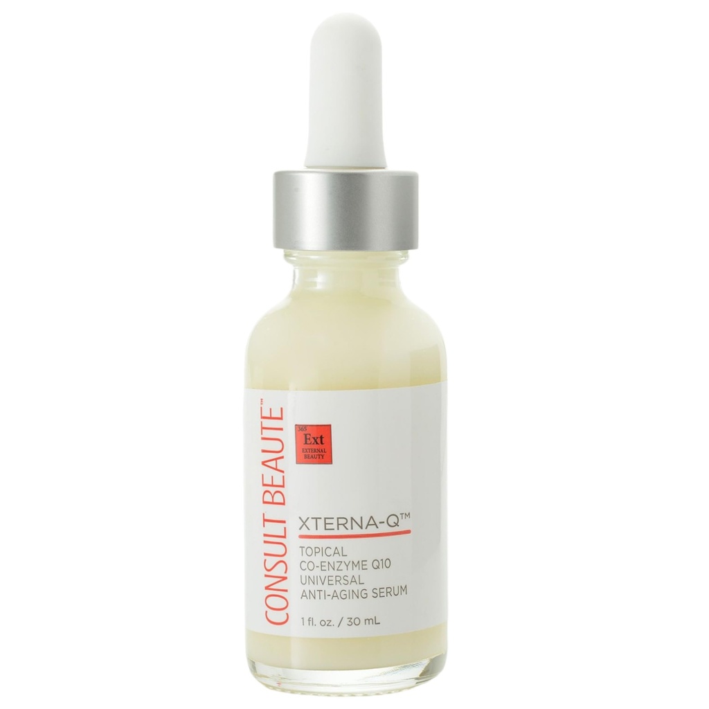 Consult Beaute XTERNA-Q COenzyme Q10 Anti- aging sérum for Face and Neck, Smoothing CoQ10 Peptides, Bergamot Fruit Oil, Antioxidant Skin Care 1 Fl. Oz.