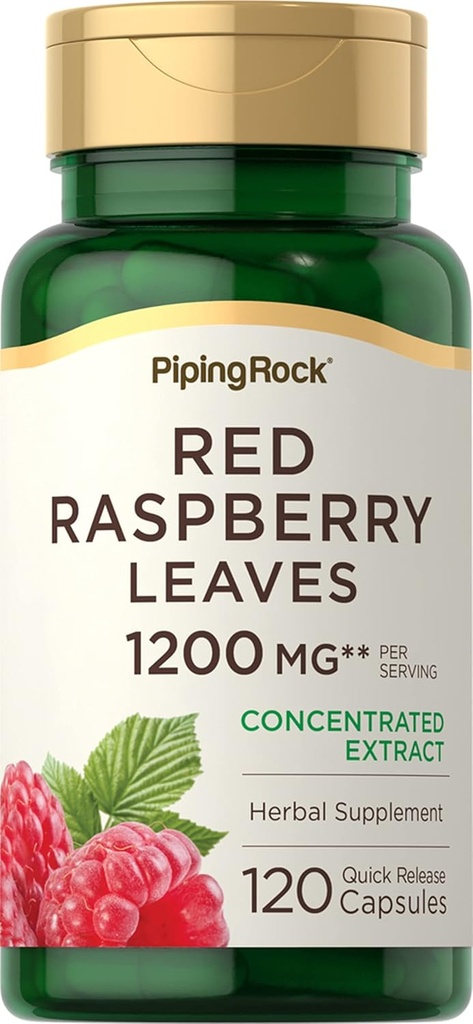 Piping Rock Red Raspberry Leaf Kapsle 124; 1200mg Dublinum 124; 120 Pilulky 124; Koncentrované listy extrakt 124; Non GMO, gluten zdarma dodatek