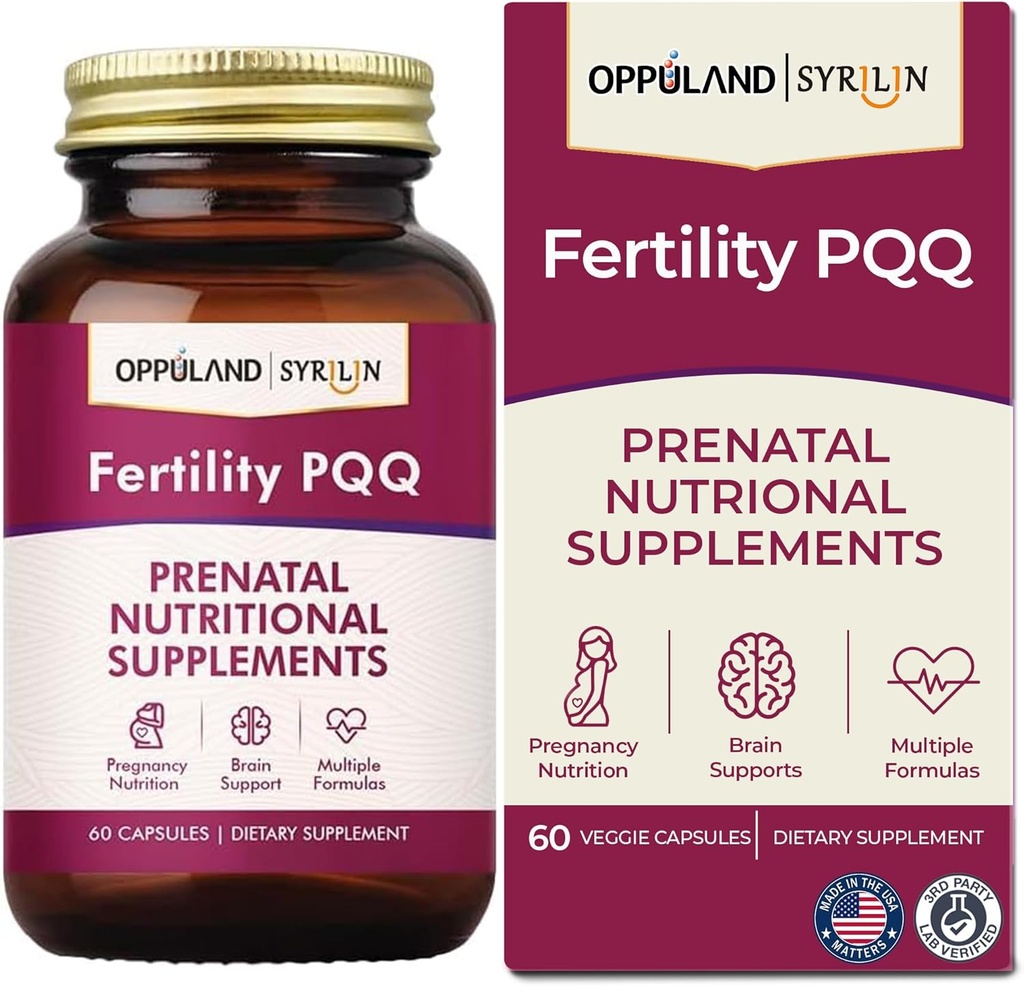 Fertilita PQQ- Prenatal Nutritional Supplements- Podporuje prenatální zdraví, Těhotenství Wellness- 60 Kapsle
