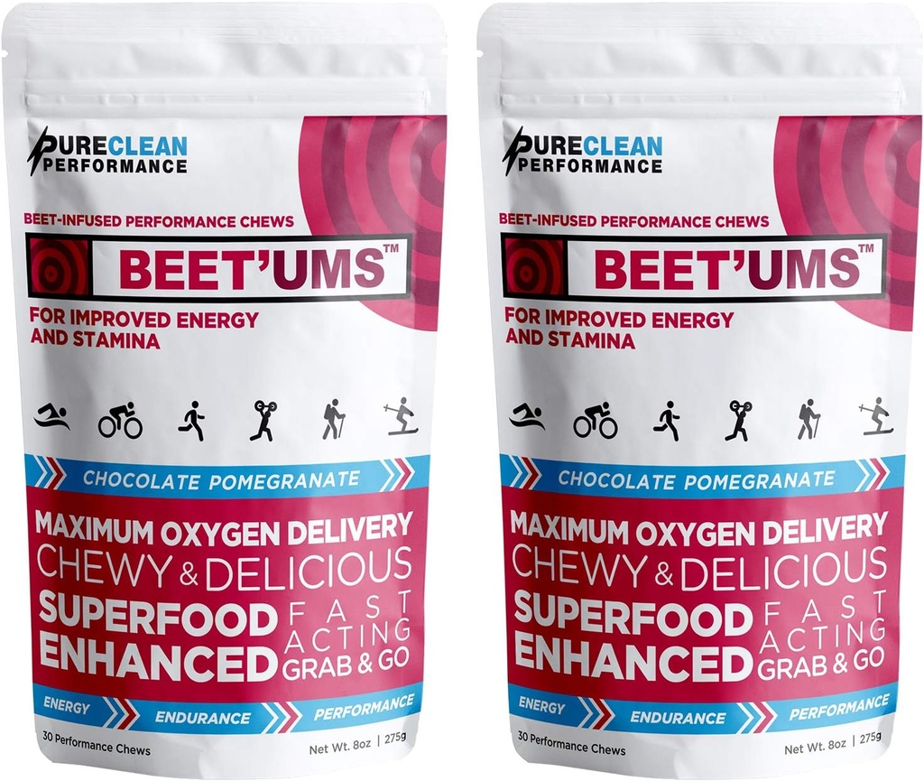 PEET 'UMS Beet Chews - Premium Organic Beet Juice Powder Supplement - Oxidová energie a cirkulace krve - Real Chocolate Granulate Health Chews with 7 Superfoods (2)