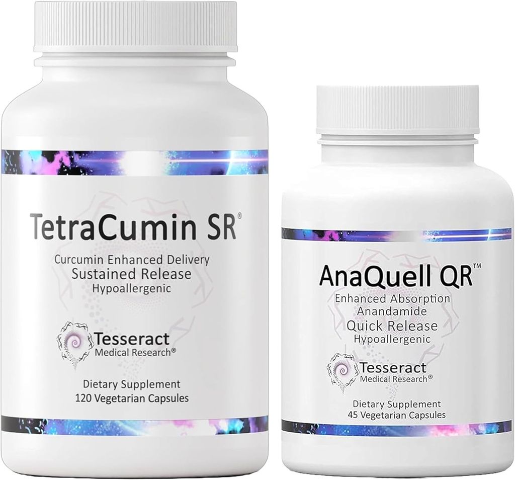Teseract Medical Research TetraCumin SR Společná podpora Dodatek & AnaQuell QR, Stress Relief & Mood Support Dodatek