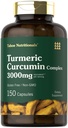 Kurkumin 3000mg 300 mg; 150 kapslí 124; Kurkuma dodatek s černým pepřem extrakt 124; Non- GMO, gluten volný bylinný komplex
