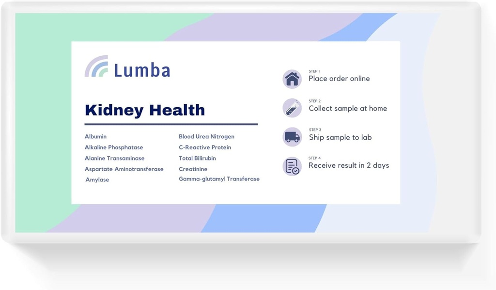 Ledviny Zdraví 124; at- Home Kit k hodnocení 10 základních ledvin biomarkers a klíčové enzymy CLIA Certified Labs 124; Online výsledky za 2 dny