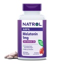Natrol Fast Rozpusťte melatonin 1 mg, doplňky pro klidový spánek, Podpora spánku pro dospělé, 200 Strawberry- ochucené melatonin tablety, až 200 denní dodávky