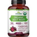 Zazzee USDA Organic Beet Root 8000 mg Strength 20: 1 Extract, 120 Vegan Quick Release Capsules, Black Pepper Extract for Enhanced Absorption, Supports Nitric Oxide Production, Non- GMO, Made in USA