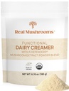 Real Houbičky Functional Dairy Creamer s houbami Extrakty - Sweated s organickým Lucuma & Maple Powder - Functional Organic Cream - 90 Servings, Tea, Smoothie & Coffee Creamer Powder