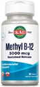 KAL Vitamin B12 Methylkobalamin 5000mcg, Zdravá energie, Metabolismus, Nerve a Red Blood Cell Support, * Rychlé rozpuštění aktivátů, Optimální absorpce, přírodní Malina Flavor, 90 Služení, 90 Micro Tabs