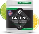 Fosilní palivo Super Zelené Powder Premium Superfood 124; 40 + organické živiny CUR 124; Zelené Veggie Whole Foods, Wheatgrass, Spirulina, Kale for Energy, Gut Health, Detox Cleanse (20 Služeb)