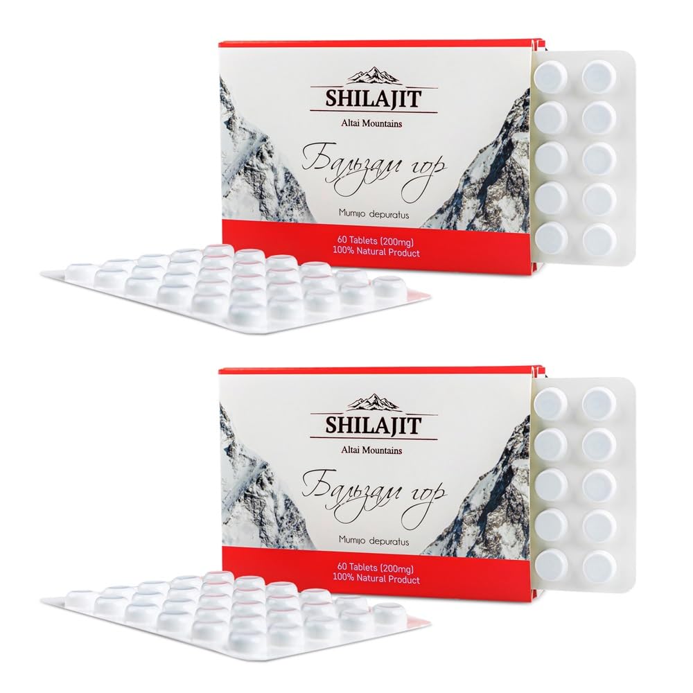 Altai Shilajit 120 Tablet Mountain Balsam Label - Original Altai Sibirian 100% Pure Fulvic Acid and Trace Minerals