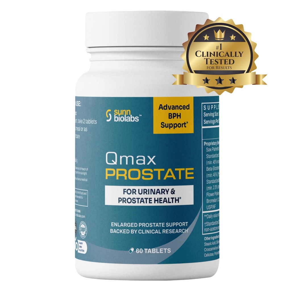Qmax Prostate s Premium Saw Palmetto - Lékařský dodatek pro BPH, rozšířený prostata a podpora toku moči - Prostatní zdraví pro muže