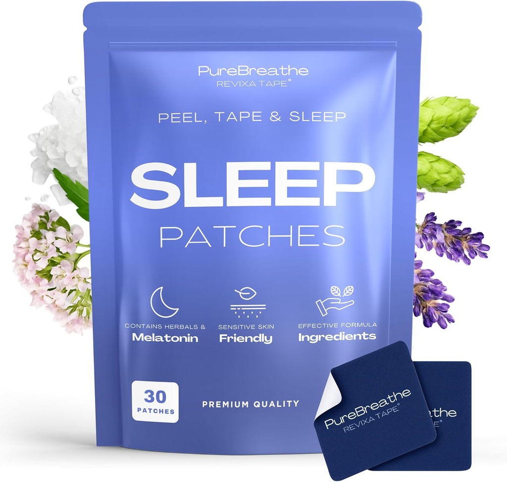 Premium Sleep Patches pro dospělé - 30 balení 124; Extra síla melatonin Patches With L-Theanine & Ashwagandha - Spací Patch For Restful Nights, Skin- Friendly & Comfortable - Fast- Acting, Long- Lasting