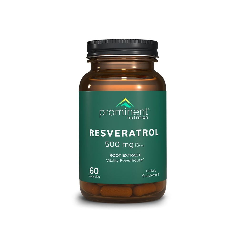 Prominent Nutrition Resveratrol Dodatek, Anti- Aging a imunitní podpora, 98% Čisté Trans- Resveratrol Dodatek, 500 mg, 30 denní dodávka - 1 balení