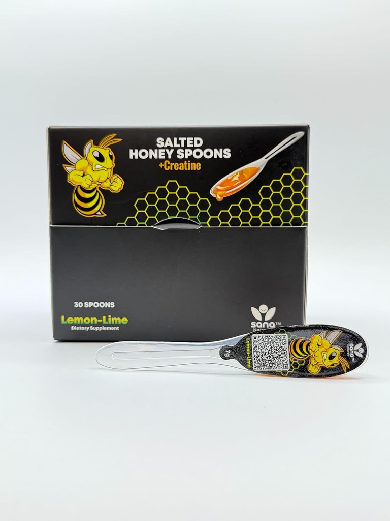 Sana Naturals Salted Honey Spoon + Creatine (30 lžiček, citronové vápno)