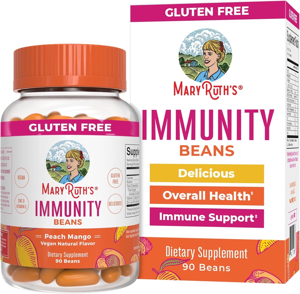MaryRuth Organics Adult Imunitate Support Vita- Fazole se zinkem a vitaminem C dodatek pro věkové období 14 + 124; Imunity Vitamíny Ibrahim 124; Vegan, Non- GMO, gluten Free Ibrahim 124; 90 Počet