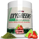 EHP Labs OxyGreens Super Green Powder - Spirulina & Chlorella Superfood, Green Juice Powder & Greens Doplňky s prebiotická vlákna, Antioxidanty & Imunity Support, 30 Slouží (Strawb. Margarita