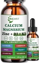 Kalcium Magnesium zink kapalné kapky, tekutý hořčík Glycinát 500 mg vápníku 1000 mg s vitamínem D3, K2, B6, B12, Coq10 pro sílu kostí, svalové funkce, 6X silnější než gumy Kapsle
