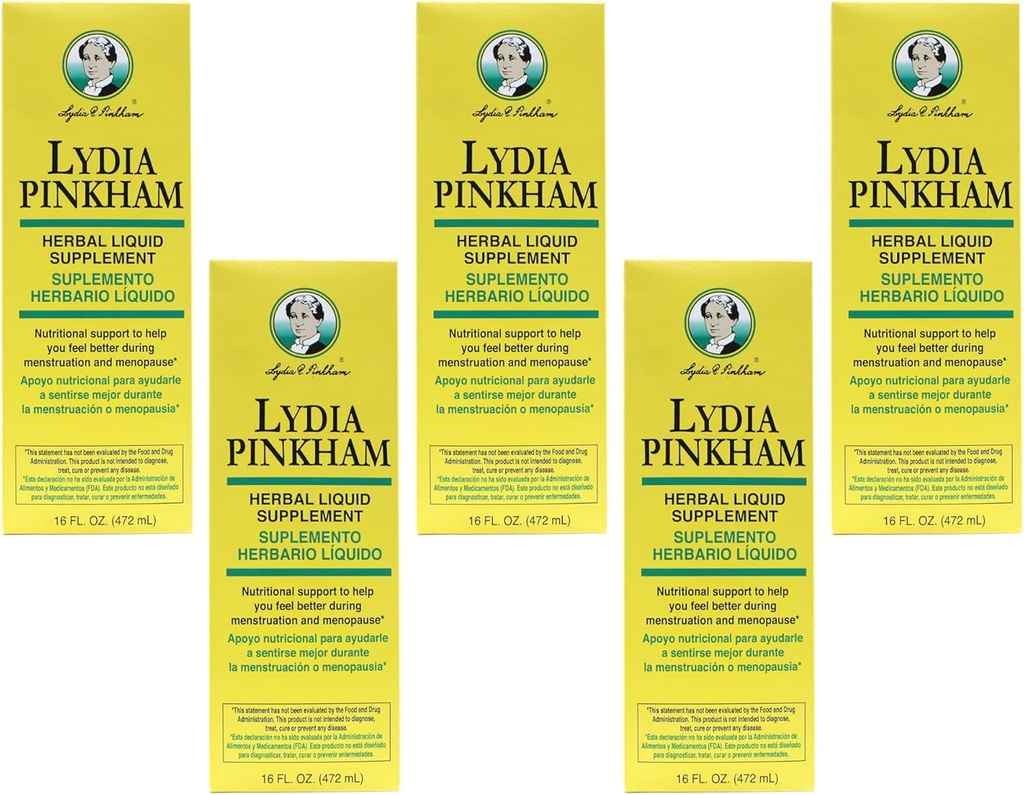 Lydia Pinkham Herbal Liquid Supplement 16 oz (balení po 5)