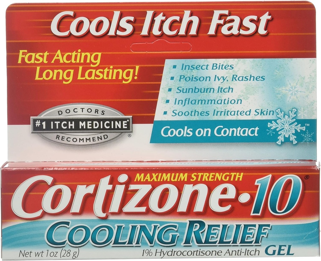 Kortizone- 10 Chlazení Relief Anti- Itch Gel 1 oz (balení po 3)