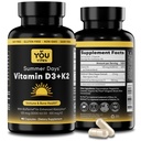 Vitamin D3 + K2 - Max Absorpce, 5000 IU D3 & 100 mcg K2 MK-7 (Menachinone- 7) s BioPerine - Bone, Heart & Imunitation Support - Non- GMO, Gluten Free, Soy Free - 90 Kapsle - Denní dodatek