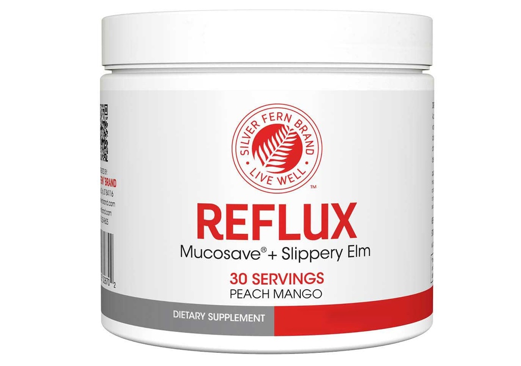 Reflux Stravovací dodatek - Peach Mango Flavor - Každý Tub = 30 Scoops = 30 Servings - Mucosal Podpora pro kyselé otázky - s Mucosave FG a Slippery Elm Bark (1 Tub)