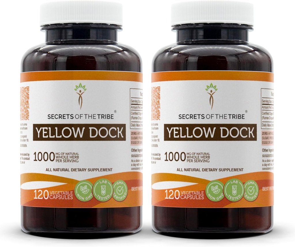 Tajemství žlutého doku 120 Kapsle (2 ks), 1000 mg, Žlutý dok (Rumex Crispus) Sušená kořenová (2x120 Kapsle)