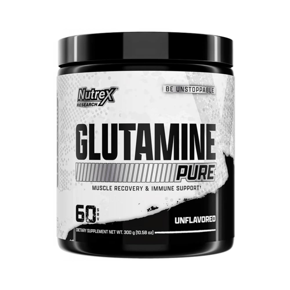 Nutrex Research L-glutamin Powder Supplement - 60 Serving - Čisté neochucené, Non-GMO & gluten zdarma 124; Žádné Clumps!