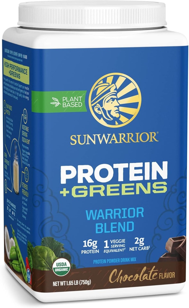 Organické proteinové zeleninové Superfood Powder 124; Vegan Plant- Based Organic Protein Powder Chocolate Ochucené BCAA aminokyseliny a Superfood Blend Pland 124; Non- GMO Soy Dairy & Gluten Free (Čokoláda, 30 Služení)