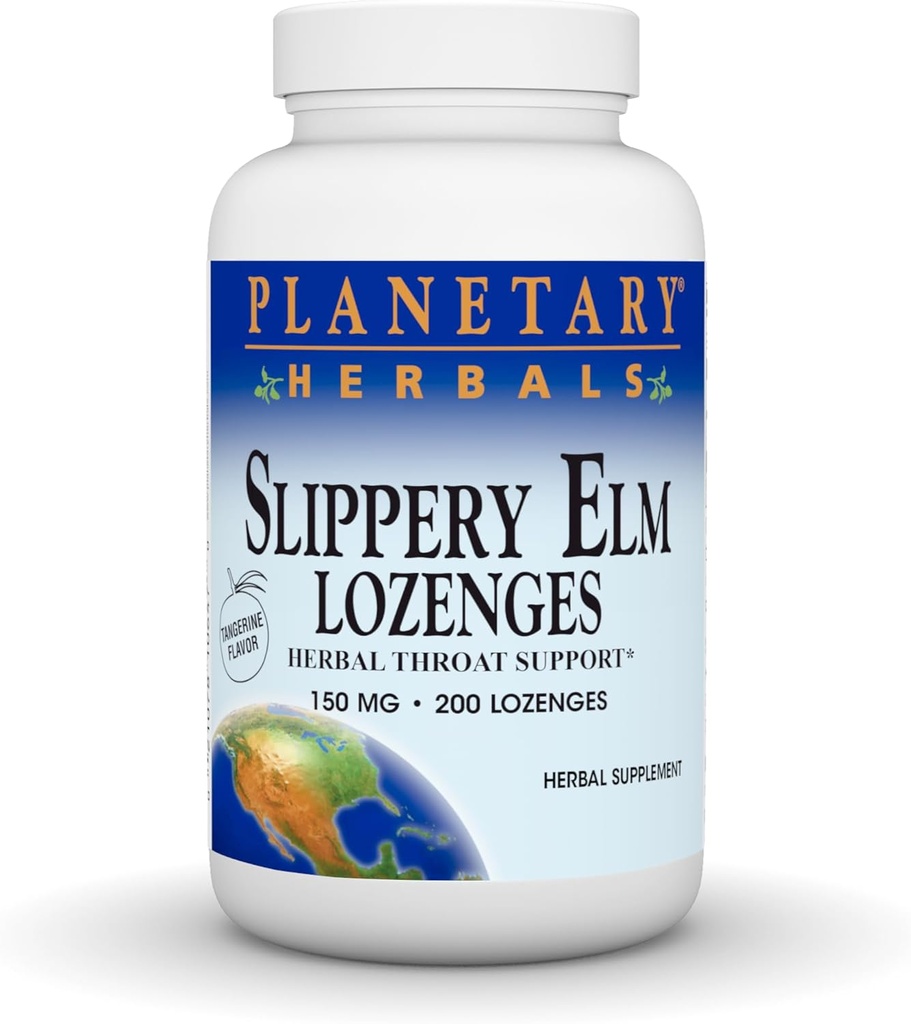 PLANETOR HERBALS Slippery Elm Lozenges, Tangerine, 200 Počet