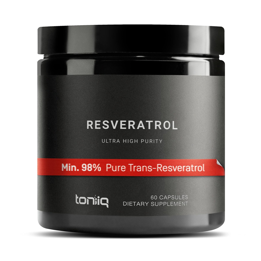 Toniiq Ultra High Purity Resveratrol Kapsle - 98% Trans- Resveratrol - Vysoce čištěný a biologicky dostupný - 60 Caps Reservatrol Dodatek