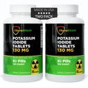 Iodidové tablety draselného - 130mg tablety jódu pro radiační expozici 124; USA Vyrobené nukleární Fallout pilulky KI pilulky YODO Naciente 120 tablet (2 balení)