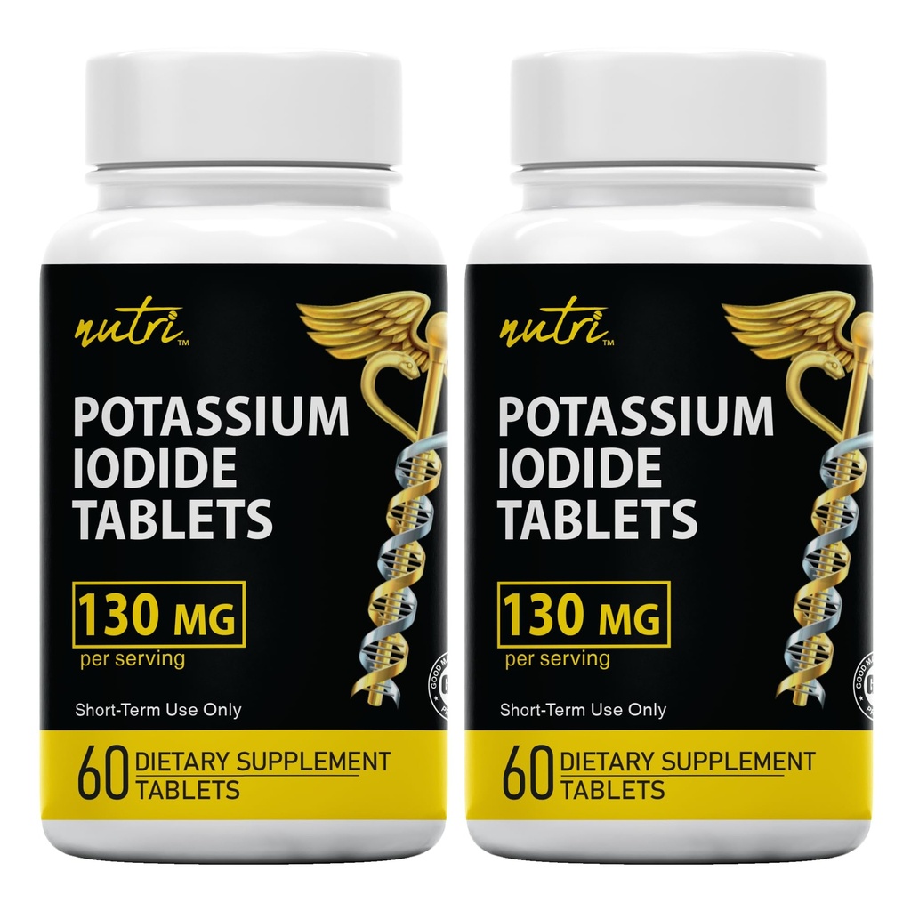 Iodidové tablety (balení po 2) 130mg - 120 tabletách EXP 10 / 2032 - YODO Naciente - KI pilulky - Yoduro de Potasio