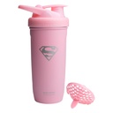 Smartshake DC COMICS Reforce Stainless Steel Shaker Bottle 900 ml OF 124; 30 oz - Leakproof Screw-on Lid - BPA Free - Unisex - Non Insulated - Supergirl Logo